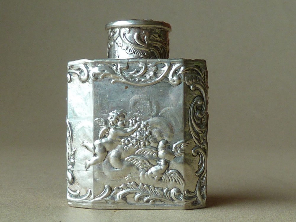 Miniature Continental Silver Tea Caddy Canister Simon Rosenau