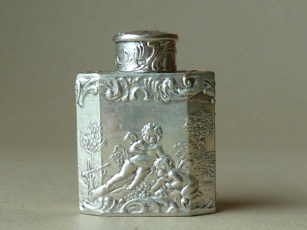 Miniature Continental Silver Tea Caddy Canister Simon Rosenau View II