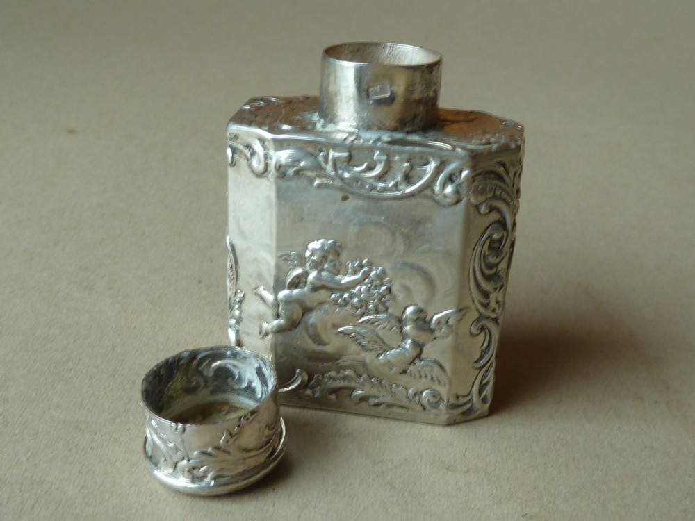 Miniature Continental Silver Tea Caddy Canister Simon Rosenau View VIII