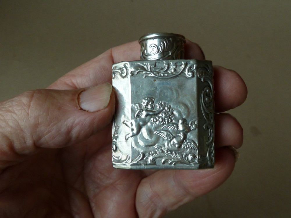 Miniature Continental Silver Tea Caddy Canister Simon Rosenau View IX