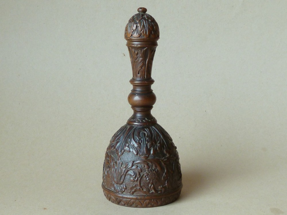 French Cesar Bagard Carved Fruitwood Hand Bell Dressing Table 17th Century