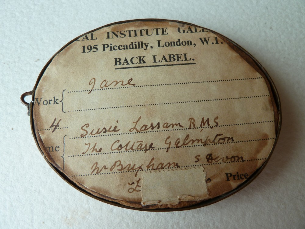 Susie Lassam RMS RA Signed Hand Painted Portrait Miniature Jane Lady Woman Artist Art Deco 30s View V