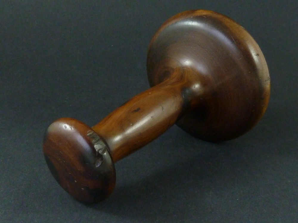 Turned Lignum Vitae Linen Smoother Burnisher Slickenstone Saddlers Treen View IV