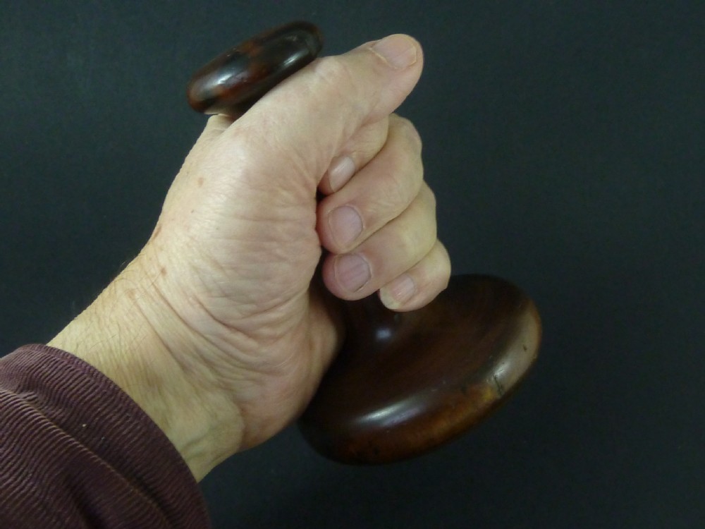 Turned Lignum Vitae Linen Smoother Burnisher Slickenstone Saddlers Treen View V