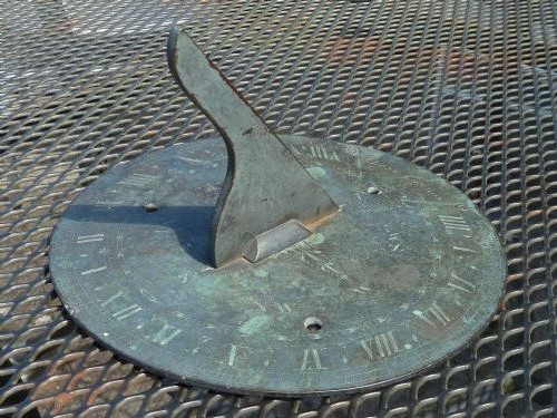 J. Long London Bronze Sun Dial 8" Horizontal Pedestal Antique