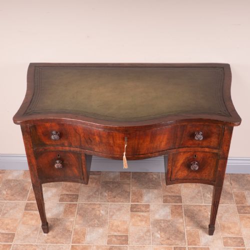 SERPENTINE FRONTED THREE DRAWER WRITING TABLE - ADDITIONAL PHOTO 2