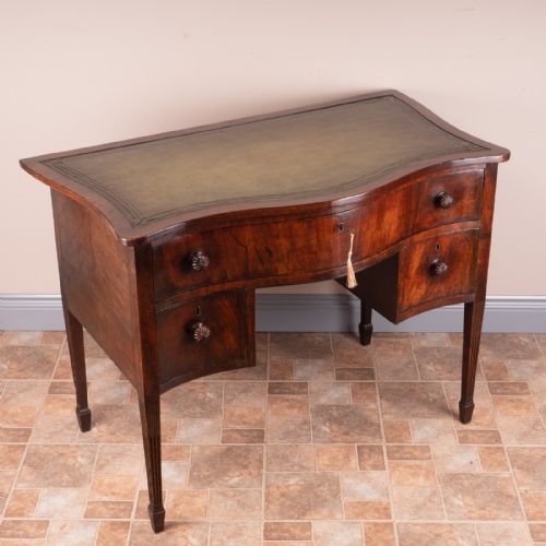 SERPENTINE FRONTED THREE DRAWER WRITING TABLE - ADDITIONAL PHOTO 3