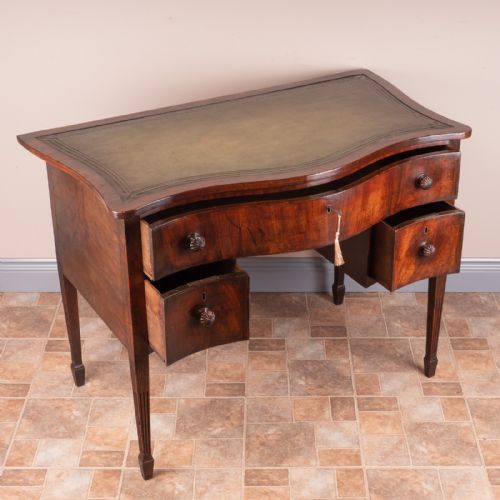 SERPENTINE FRONTED THREE DRAWER WRITING TABLE - ADDITIONAL PHOTO 4