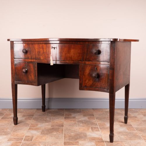 SERPENTINE FRONTED THREE DRAWER WRITING TABLE - ADDITIONAL PHOTO 5