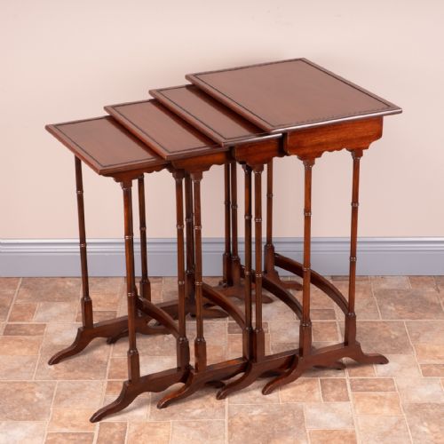 EDWARDIAN MAHOGANY QUARTETTO NEST OF TABLES - ADDITIONAL PHOTO 2