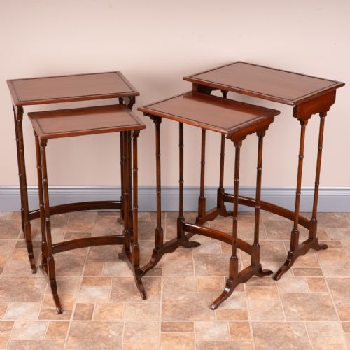EDWARDIAN MAHOGANY QUARTETTO NEST OF TABLES - ADDITIONAL PHOTO 5