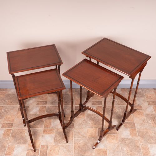 EDWARDIAN MAHOGANY QUARTETTO NEST OF TABLES - ADDITIONAL PHOTO 6
