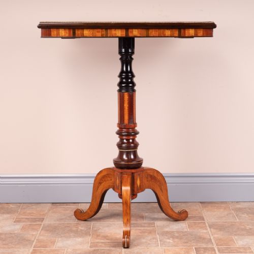 DRUCE CO HIGH QUALITY SPECIMEN INLAID TRIPOD TABLE - ADDITIONAL PHOTO 2