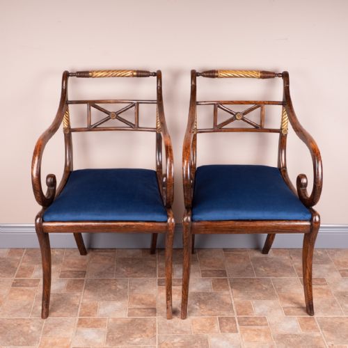 PAIR OF REGENCY STYLE ARMHAIRS - ADDITIONAL PHOTO 1