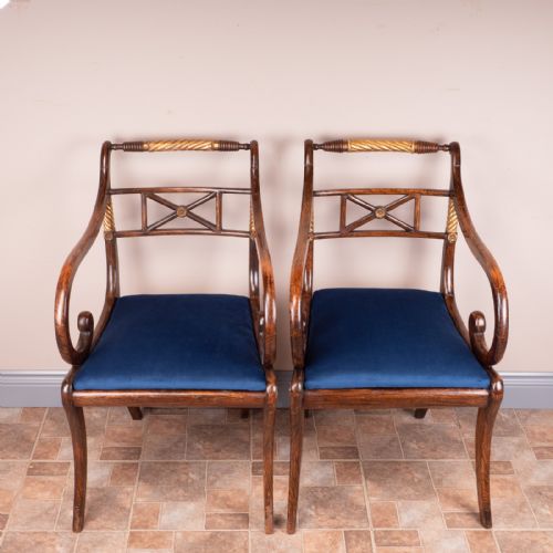 PAIR OF REGENCY STYLE ARMHAIRS - ADDITIONAL PHOTO 2