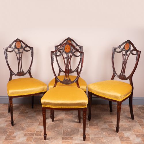 SET OF 4 INLAID MAHOGANY EDWARDIAN CHAIRS - ADDITIONAL PHOTO 2