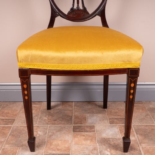 SET OF 4 INLAID MAHOGANY EDWARDIAN CHAIRS - ADDITIONAL PHOTO 7