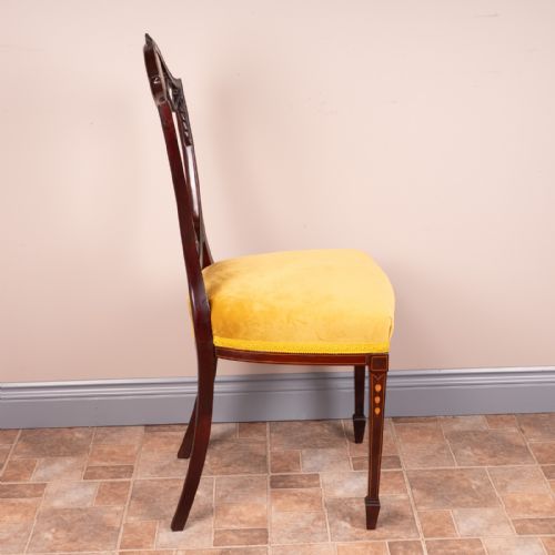 SET OF 4 INLAID MAHOGANY EDWARDIAN CHAIRS - ADDITIONAL PHOTO 10