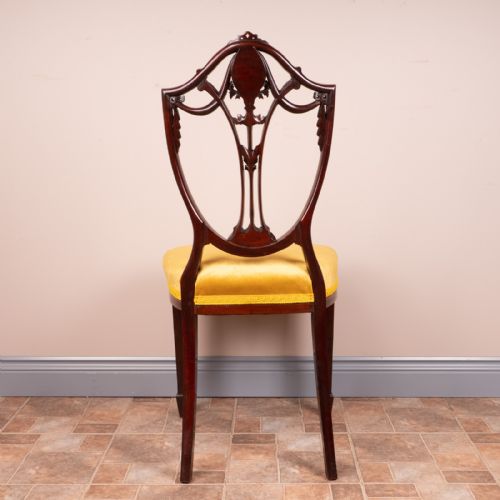 SET OF 4 INLAID MAHOGANY EDWARDIAN CHAIRS - ADDITIONAL PHOTO 12