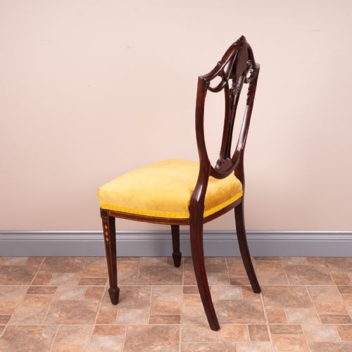 SET OF 4 INLAID MAHOGANY EDWARDIAN CHAIRS - ADDITIONAL PHOTO 13