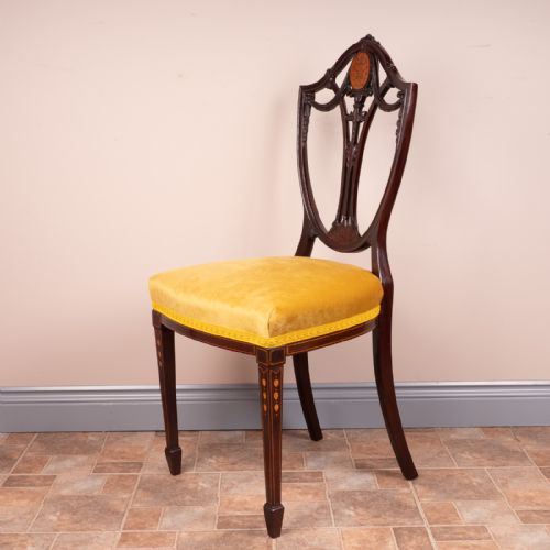 SET OF 4 INLAID MAHOGANY EDWARDIAN CHAIRS - ADDITIONAL PHOTO 14