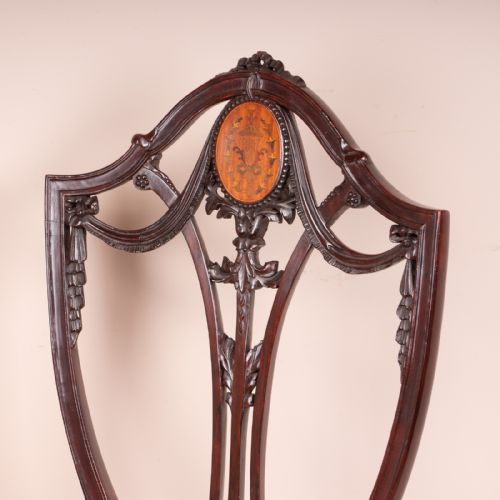 SET OF 4 INLAID MAHOGANY EDWARDIAN CHAIRS - ADDITIONAL PHOTO 16