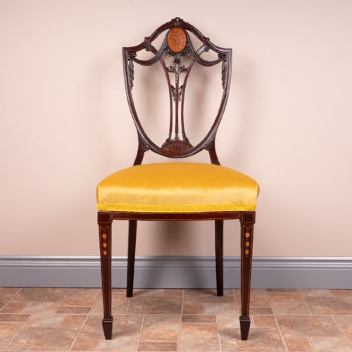 SET OF 4 INLAID MAHOGANY EDWARDIAN CHAIRS - ADDITIONAL PHOTO 17