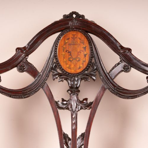SET OF 4 INLAID MAHOGANY EDWARDIAN CHAIRS - ADDITIONAL PHOTO 18