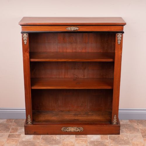 BRASS MOUNTED WALNUT OPEN BOOKCASE - ADDITIONAL PHOTO 3