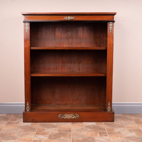 BRASS MOUNTED WALNUT OPEN BOOKCASE - ADDITIONAL PHOTO 4