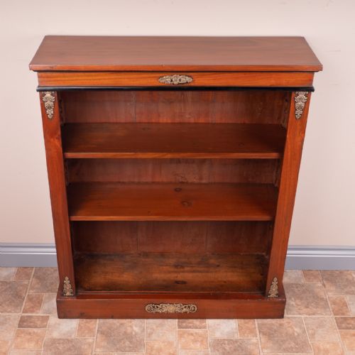 BRASS MOUNTED WALNUT OPEN BOOKCASE - ADDITIONAL PHOTO 5