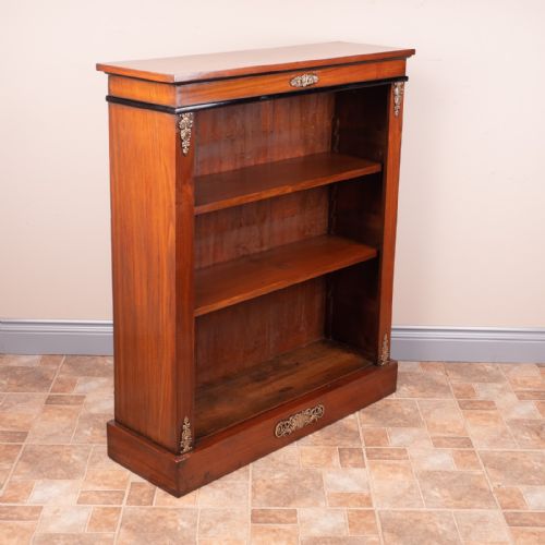 BRASS MOUNTED WALNUT OPEN BOOKCASE - ADDITIONAL PHOTO 6