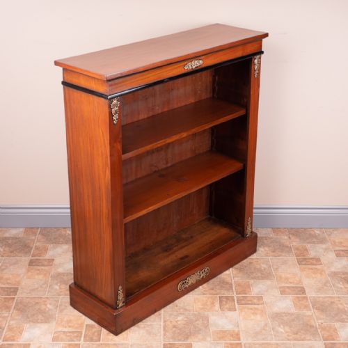 BRASS MOUNTED WALNUT OPEN BOOKCASE - ADDITIONAL PHOTO 7