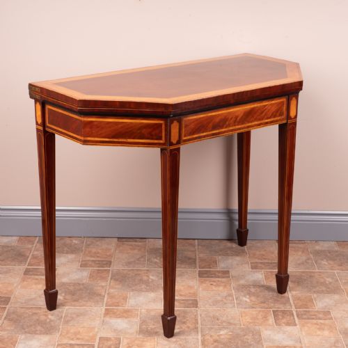 GEORGIAN INLAID MAHOGANY CARD TABLE - ADDITIONAL PHOTO 1