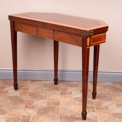 GEORGIAN INLAID MAHOGANY CARD TABLE - ADDITIONAL PHOTO 3