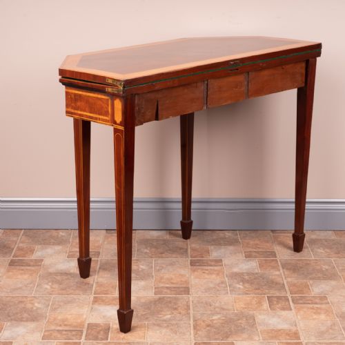 GEORGIAN INLAID MAHOGANY CARD TABLE - ADDITIONAL PHOTO 4