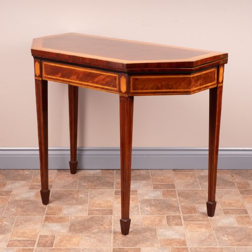 GEORGIAN INLAID MAHOGANY CARD TABLE - ADDITIONAL PHOTO 7