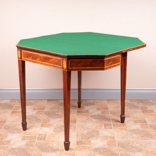 GEORGIAN INLAID MAHOGANY CARD TABLE - ADDITIONAL PHOTO 10