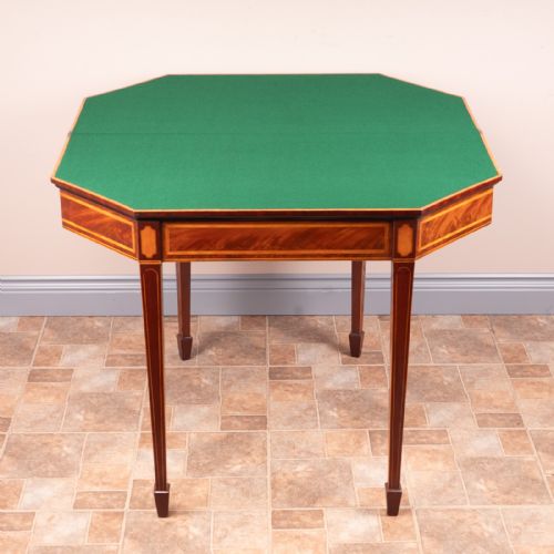 GEORGIAN INLAID MAHOGANY CARD TABLE - ADDITIONAL PHOTO 13