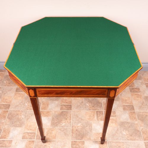 GEORGIAN INLAID MAHOGANY CARD TABLE - ADDITIONAL PHOTO 14