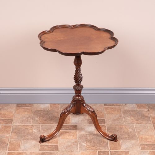 carved mahogany tripod wine table - CATEGORY: ANTIQUE TABLES - DATED 1910