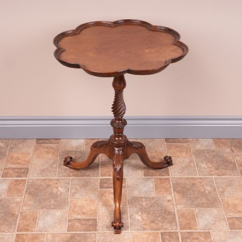 CARVED MAHOGANY TRIPOD WINE TABLE - ADDITIONAL PHOTO 5