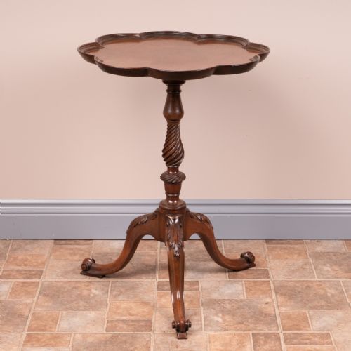 CARVED MAHOGANY TRIPOD WINE TABLE - ADDITIONAL PHOTO 6