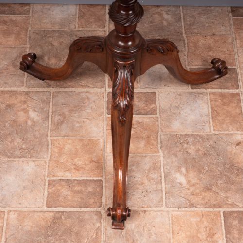 CARVED MAHOGANY TRIPOD WINE TABLE - ADDITIONAL PHOTO 7