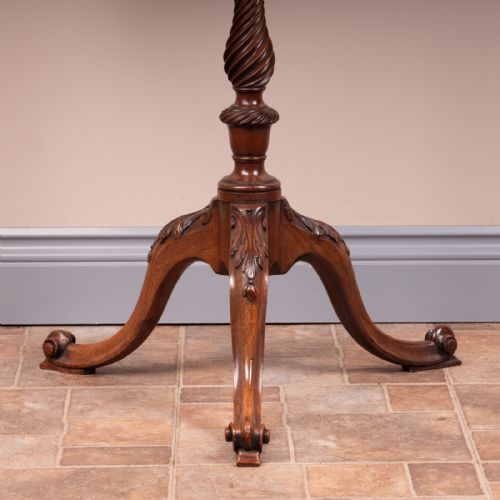 CARVED MAHOGANY TRIPOD WINE TABLE - ADDITIONAL PHOTO 8