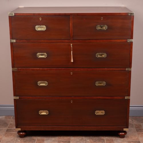 19THC CAMPAIGN CHEST OF DRAWERS - ADDITIONAL PHOTO 1