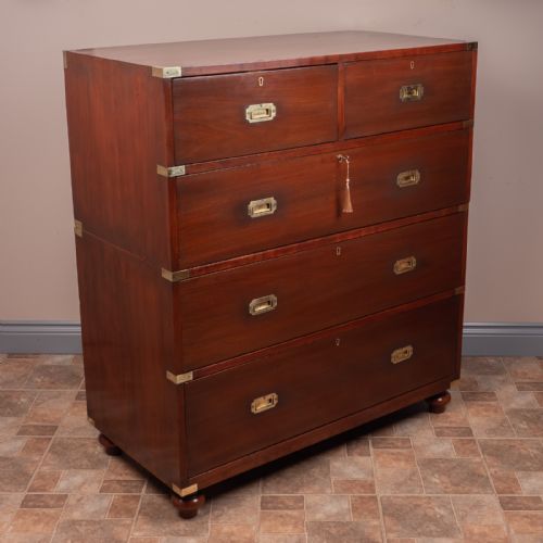 19THC CAMPAIGN CHEST OF DRAWERS - ADDITIONAL PHOTO 3