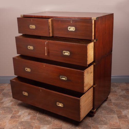 19THC CAMPAIGN CHEST OF DRAWERS - ADDITIONAL PHOTO 7