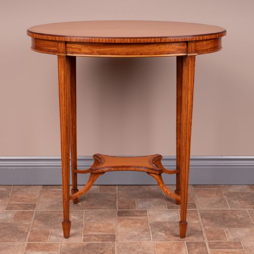 INLAID SATINWOOD OVAL OCCASIONAL TABLE - ADDITIONAL PHOTO 1
