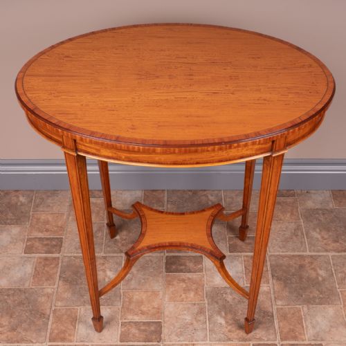 INLAID SATINWOOD OVAL OCCASIONAL TABLE - ADDITIONAL PHOTO 2